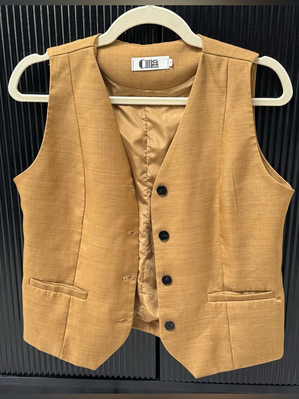 Men's Tan Waistcoat Vest - Classic Tailored Style